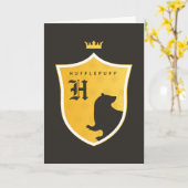 Gold HUFFLEPUFF™ gekröntes gekröntes Wappen Karte (Gelbe Blume)