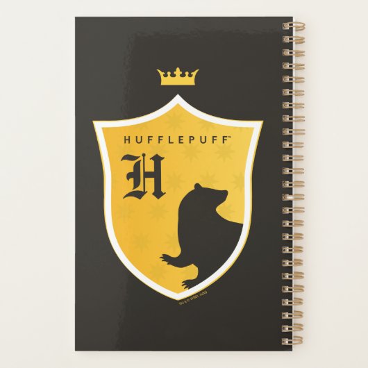 Gold HUFFLEPUFF™ gekröntes gekröntes Wappen Planer (Rückseite)