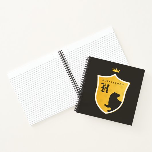 Gold HUFFLEPUFF™ Outlined Crown Wappen Notizblock (Innenseite)