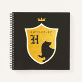 Gold HUFFLEPUFF™ Outlined Crown Wappen Notizblock (Vorderseite)