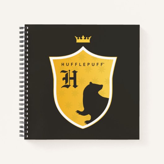 Gold HUFFLEPUFF™ Outlined Crown Wappen Notizblock (Vorderseite)