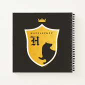 Gold HUFFLEPUFF™ Outlined Crown Wappen Notizblock (Rückseite)