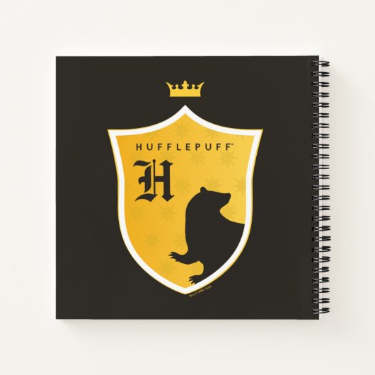 Gold HUFFLEPUFF™ Outlined Crown Wappen Notizblock (Rückseite)