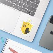 Gold HUFFLEPUFF™ Outlined Crowned Crest Aufkleber (Laptop mit iPhone)