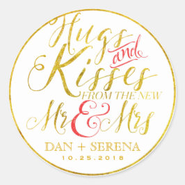Gold Hugs Kisses von New Mr. Wedding Sticker