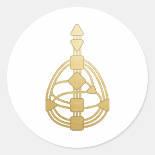 Gold Human Design Body Graph Runder Aufkleber