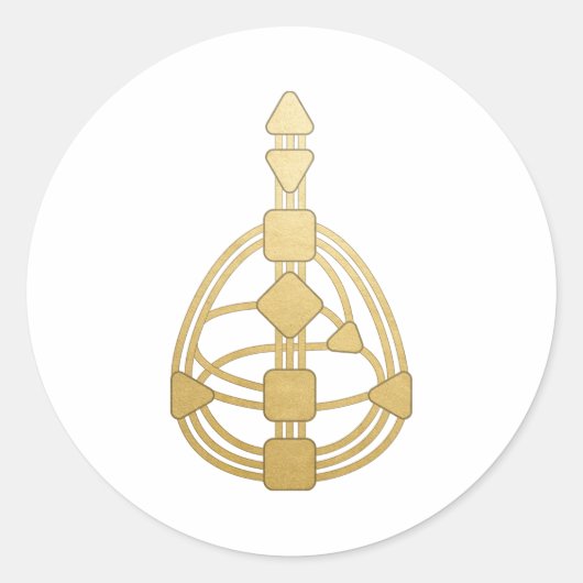 Gold Human Design Body Graph Runder Aufkleber (Vorderseite)