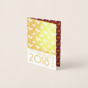 Gold Hunde Jahr Hunde Muster Mini Foil Card Folienkarte