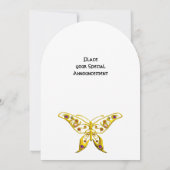 GOLD HYPER BUTTERFLY, GEMSTONES Wedding Einladung (Rückseite)