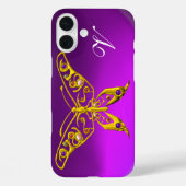 GOLD HYPER BUTTERFLY ,GEMSTONY, MONOGRAM Lila Case-Mate iPhone Hülle (Rückseite)
