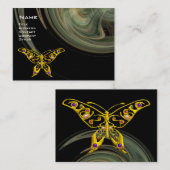 GOLD HYPER BUTTERFLY JEWEL Grau Fraktal Wirbel Visitenkarte (Vorne/Hinten)