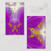 GOLD HYPER BUTTERFLY, LEICHTE WAVE, Pink, Lila, Vi Visitenkarte (Vorne/Hinten)