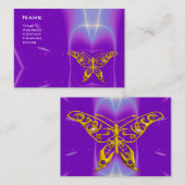 GOLD HYPER BUTTERFLY Lila Ultra Violet Lights Visitenkarte (Vorne/Hinten)