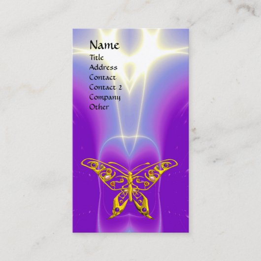 GOLD HYPER BUTTERFLY Lila, Ultra Violet Lights Visitenkarte (Vorderseite)