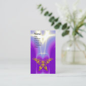 GOLD HYPER BUTTERFLY Lila, Ultra Violet Lights Visitenkarte (Stehend Vorderseite)