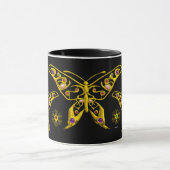 GOLD HYPER BUTTERFLY MIT FARBEN GEMSTONS Black Tasse (Zentrum)
