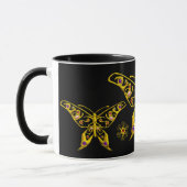 GOLD HYPER BUTTERFLY MIT FARBEN GEMSTONS Black Tasse (Links)