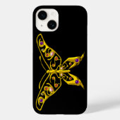 GOLD HYPER BUTTERFLY MIT GEMSTONEN Black Case-Mate iPhone Hülle (Rückseite)