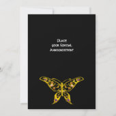 GOLD HYPER BUTTERFLY MIT GEMSTONEN Black Einladung (Rückseite)
