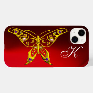 GOLD HYPER BUTTERFLY MIT GEMSTONEN, RED BURGUNDY Case-Mate iPhone 14 PLUS HÜLLE