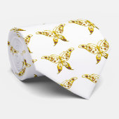 GOLD HYPER BUTTERFLY MIT GEMSTONEN, weiß Krawatte (Gerollt)