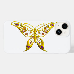 GOLD HYPER BUTTERFLY MIT GEMSTONEN White Case-Mate iPhone 14 Hülle
