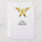 GOLD HYPER BUTTERFLY MIT GEMSTONEN White Einladung (Rückseite)