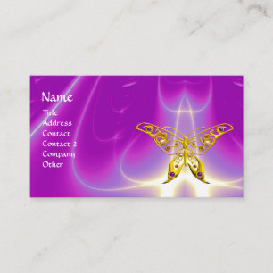 GOLD HYPER BUTTERFLY, rosa, Lila, violette Lichtwe Visitenkarte