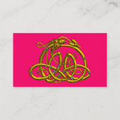 GOLD HYPER DRAGON, ZELLTISCHE KNOTEN Hot-Pink Fuch Visitenkarte (Rückseite)