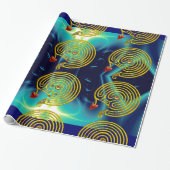 GOLD HYPER LABYRINTH, AQUAMARIN AQUA BLAUE LIGHT W GESCHENKPAPIER (Ungerollt)
