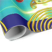 GOLD HYPER LABYRINTH, AQUAMARIN AQUA BLAUE LIGHT W GESCHENKPAPIER (Rolleneckpunkt)