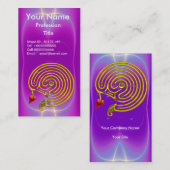 GOLD HYPER LABYRINTH / LILA FUCHSIA-LICHTWELLEN VISITENKARTE (Vorne/Hinten)