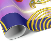 GOLD HYPER LABYRINTH / PINK FUCHSIA LIGHT WAVES GESCHENKPAPIER (Rolleneckpunkt)
