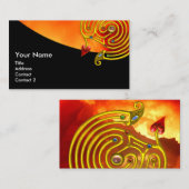 GOLD HYPER LABYRINTH, RED YELLOW CLOUUES Black Visitenkarte (Vorne/Hinten)