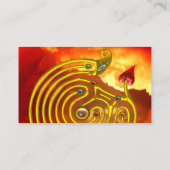 GOLD HYPER LABYRINTH, RED YELLOW CLOUUES Black Visitenkarte (Rückseite)