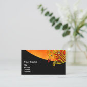 GOLD HYPER LABYRINTH, RED YELLOW CLOUUES Black Visitenkarte (Stehend Vorderseite)