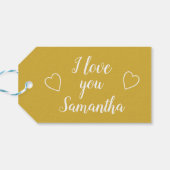 Gold I Liebe Ihr Personalisierter Name Geschenkanhänger (Rückseite Horizontal)