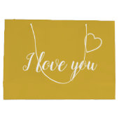 Gold I Liebe Ihr Personalisierter Name Große Geschenktüte (Rückseite)