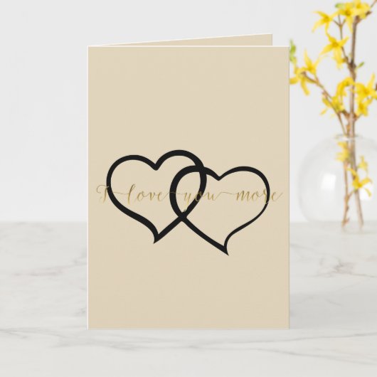 Gold I Liebe Mehr Herz Karte (Gelbe Blume)