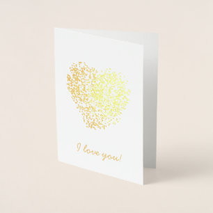 Gold I Liebe Sie Dotted Heart Folienkarte
