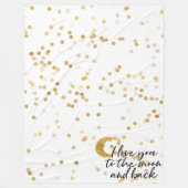 Gold I Liebe Sie zum Mond Confetti Fleecedecke (Vorderseite)
