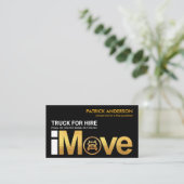 Gold "i Move" Signature-Truck-Logo-Zuhause Visitenkarte (Stehend Vorderseite)
