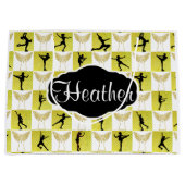 GOLD ICE SKATEN ANGEL CUSTOM CHRISTMAS GIFT BAG GROßE GESCHENKTÜTE (Vorderseite)