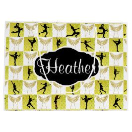 GOLD ICE SKATEN ANGEL CUSTOM CHRISTMAS GIFT BAG GROßE GESCHENKTÜTE