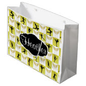 GOLD ICE SKATEN ANGEL CUSTOM CHRISTMAS GIFT BAG GROßE GESCHENKTÜTE (Vorderseite Schrägansicht)