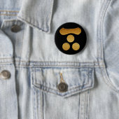 Gold Ichimonji Mitsuboshi Kamon Button (Beispiel)