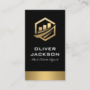 Gold Icon Real Anwesen Lux Gold Trimm Visitenkarte