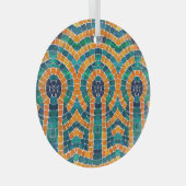 GOLD ICONS MOSAIC Glass Circle Ornament (Vorderseite Rechts)