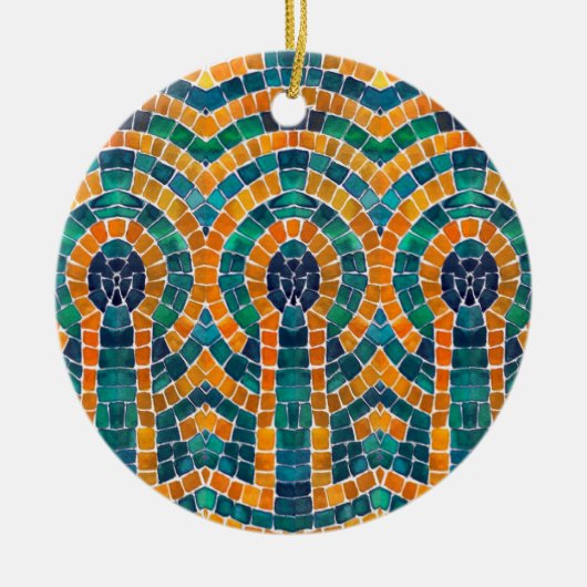 GOLD ICONS MOSAIC Keramik Circle Ornament (Vorne)