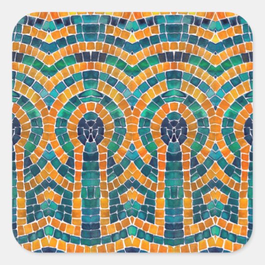 GOLD ICONS MOSAIC Large Square Stickers (Vorderseite)